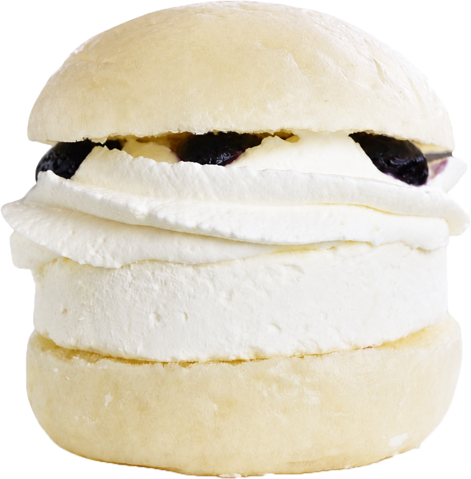 ふわもち#クリチ ブルーベリー - ふわもち食感の白バンズ新感覚スイーツバーガー