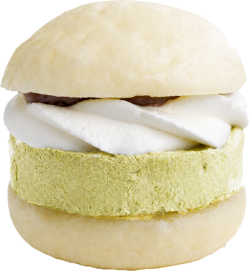 ふわもち#クリチ 抹茶あんこ - ふわもち食感の白バンズ新感覚スイーツバーガー