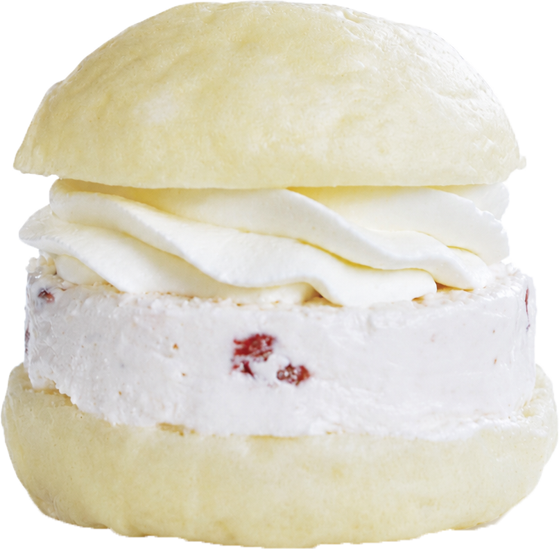 ふわもち#クリチ いちご - ふわもち食感の白バンズ新感覚スイーツバーガー